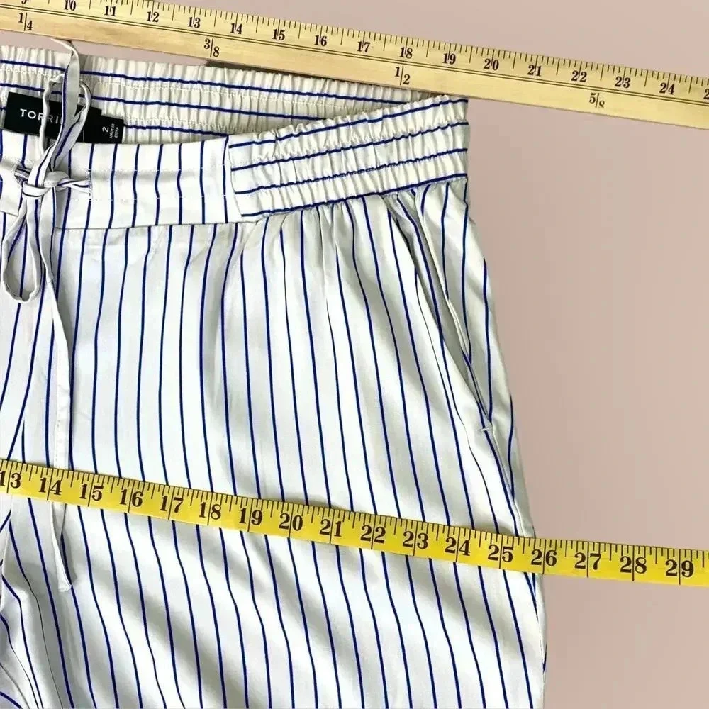 Torrid New Tapered Lightweight Lounge Pants Stretchy 2X Blue White Stripes - Picture 10 of 16